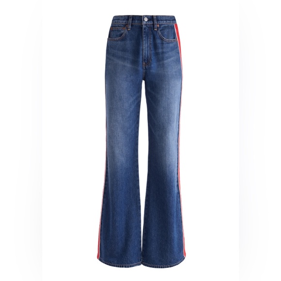 ALICE + OLIVIA WEEZY SIDE STRIPE JEAN. NWT. RETAIL 395 - Picture 8 of 14